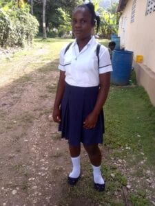 Teenage girl in a school uniform