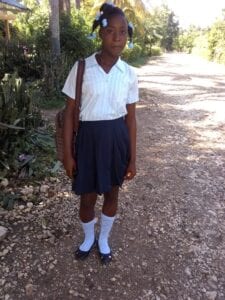 Girl in a school uniform